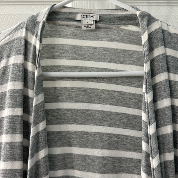 J Crew Striped Cotton Open Cardigan - Picture 2 of 3